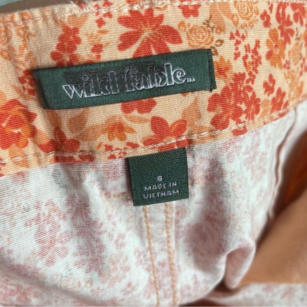 144. Size 6 NWT Wild Fable Women's High-Rise Chino Mini Skirt Rust Floral - Picture 13 of 13